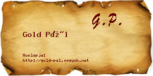 Gold Pál névjegykártya